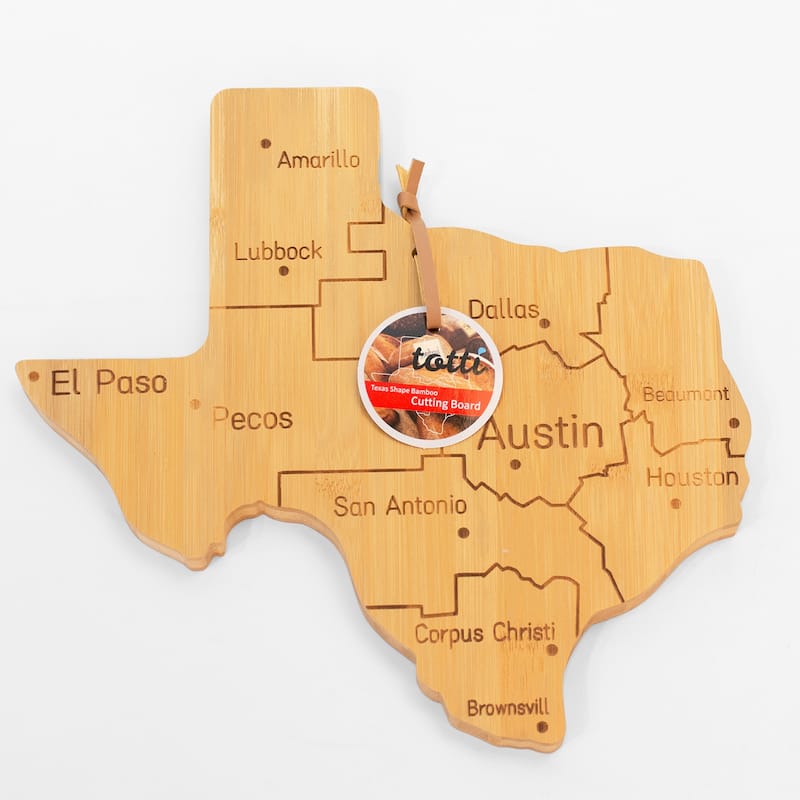 Eviva Texas Shaped Bamboo Cutting Board