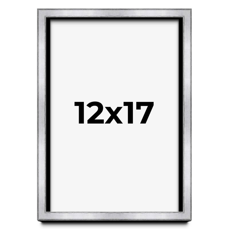 12x17 Shadow Box Frame Silver | 1.375 Inches Deep Real Wood