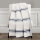 preview thumbnail 10 of 17, Lush Decor Farmhouse Stripe Throw Navy