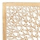 preview thumbnail 2 of 19, Light Brown Wood Handmade Intricately Carved Floral Home Wall Decor with Mandala Design