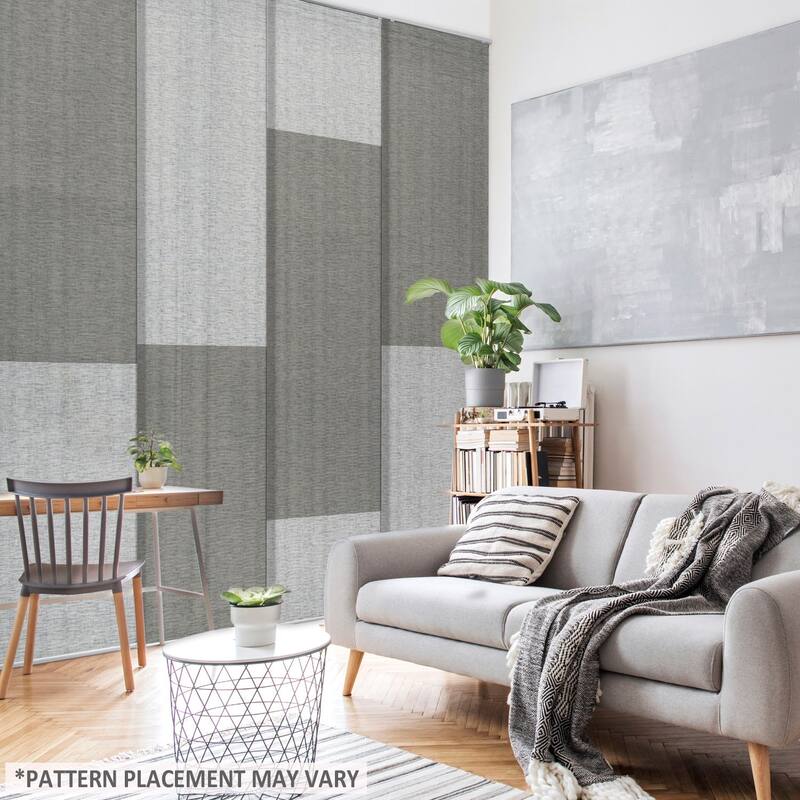 GoDear Design Natural Woven Adjustable Sliding Panel Track Blinds, Vertical Blinds, City Series, 45.8"- 86" W x 96" L
