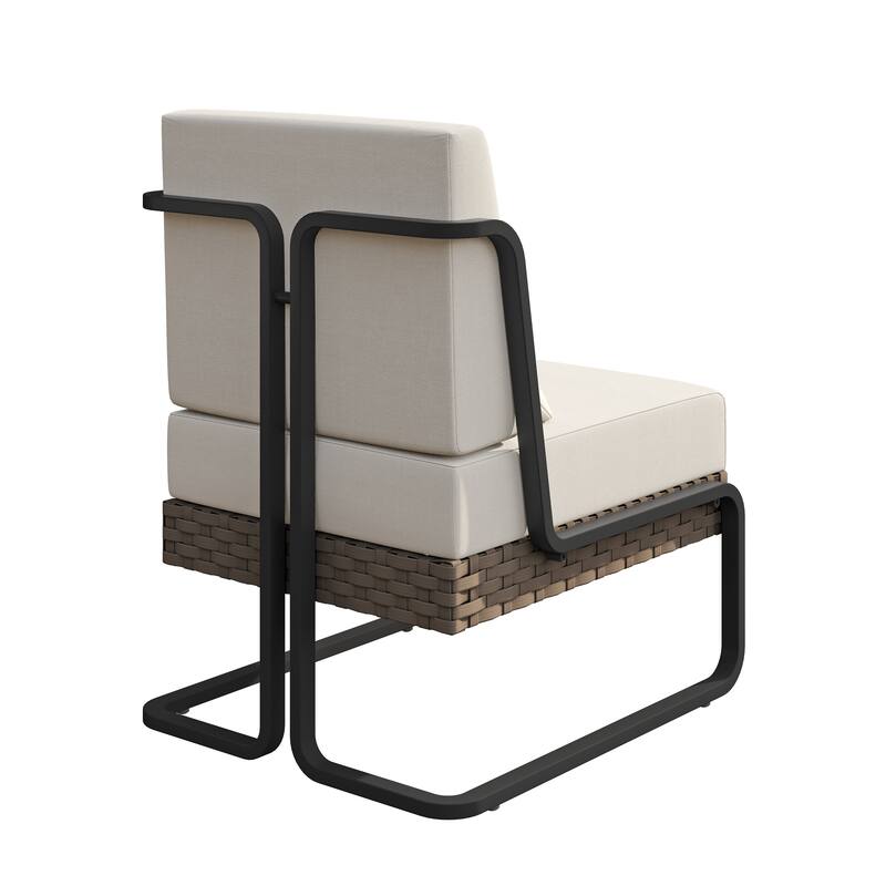 Corvus Akrotiri Outdoor Wicker Club Chair Set (Set of 2) with Olefin Cushions