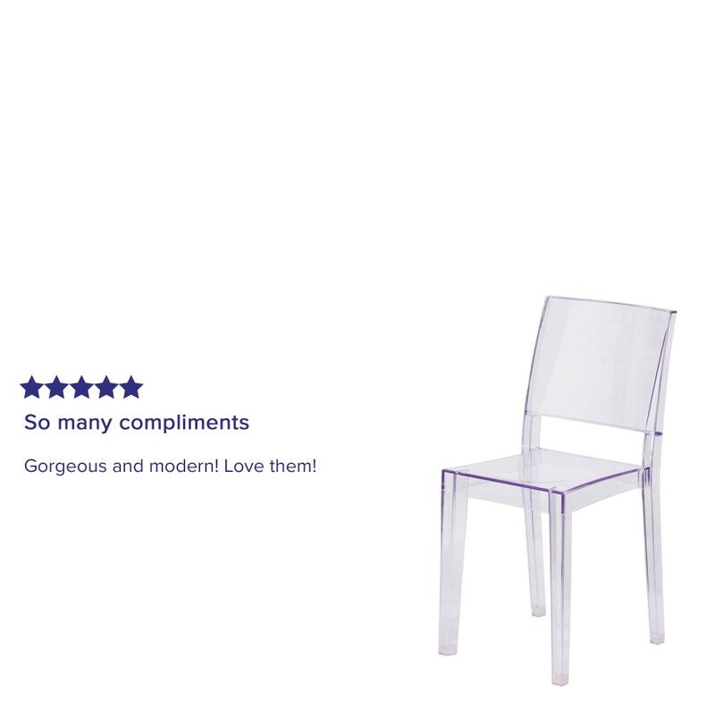 4 Pack Transparent Stacking Side Chair - Armless Side Chair - Resin Stack Chair