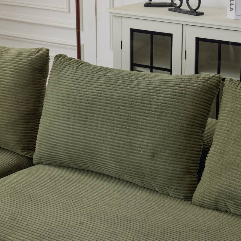 107.88" Chenille Extra-Deep Modular Cloud Sofa with 30D High-Density Foam & Spring Support