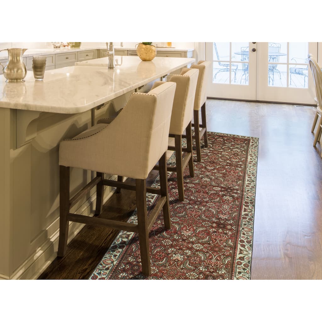 Fine Vintage Distressed Melvin Brown/Ivory Runner - 3'2" x 9'4"