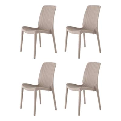 Rue Resin Stackable All-Weather Patio Dining Chairs, Set of 4