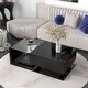 Modern 2-Tier Rectangle Coffee Table with Tempered Glass for Living ...
