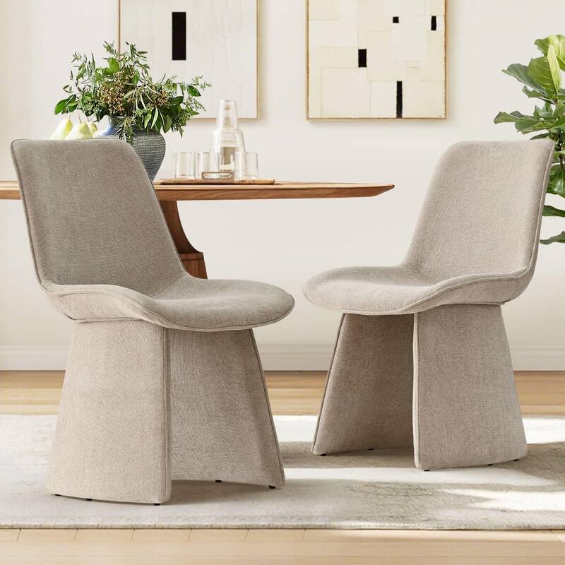 Modern Upholstered Dining Chairs(Set of 2) - KHAKI