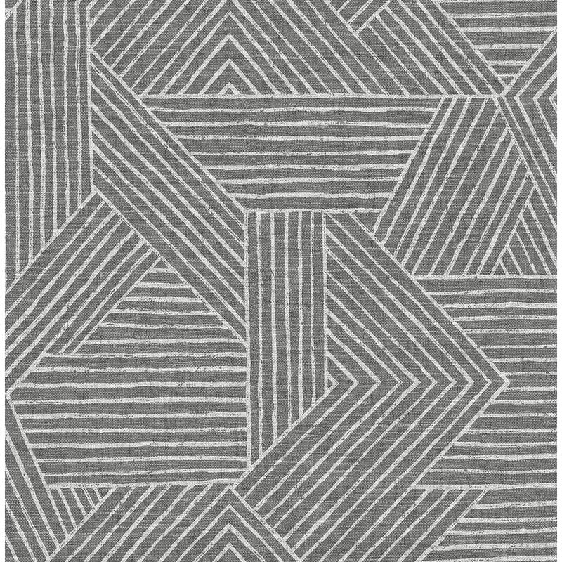 Stacy Garcia Home Etched Geometric Peel and Stick Wallpaper - 20.5 in. W x 18 ft. L - Pewter