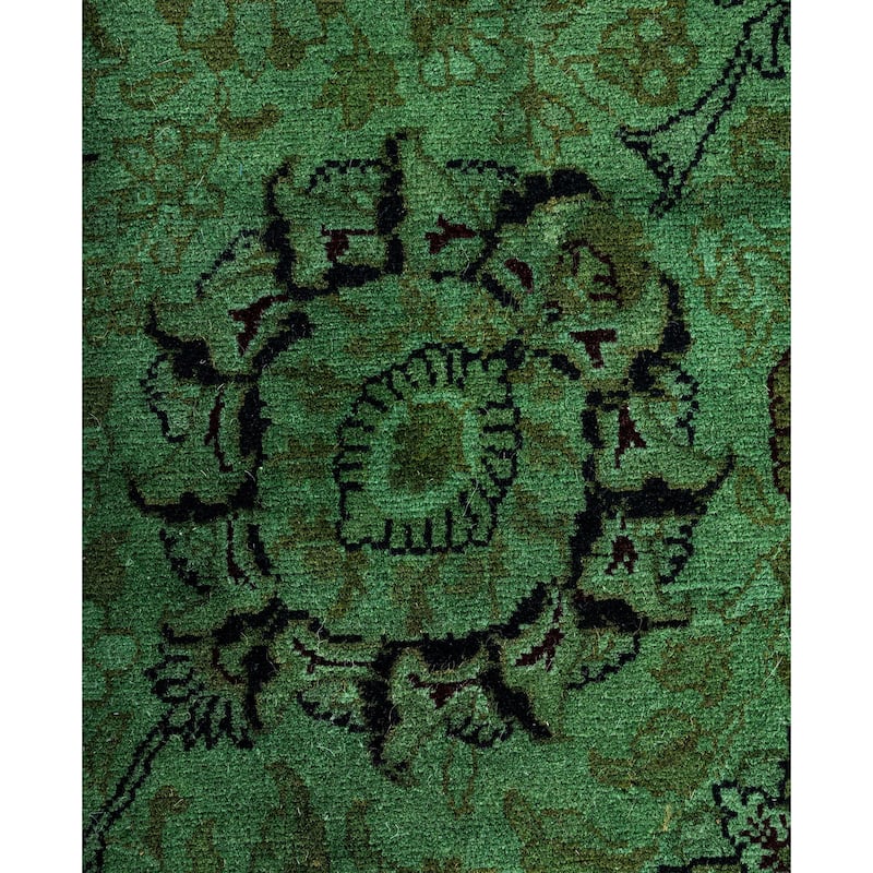 Overdyed One-of-a-Kind Hand-Knotted Area Rug - Green - 6' 1" x 6' 3"