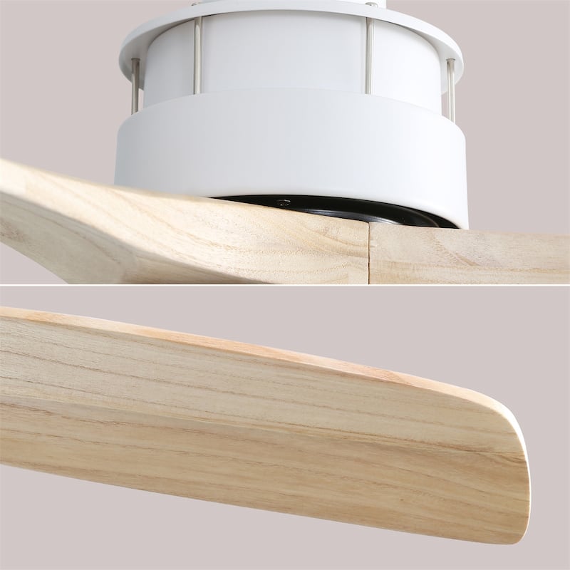 50 Inch / 60 Inch Wood Ceiling Fan with Lights and Remote Control Airflow Fan For Bedroom