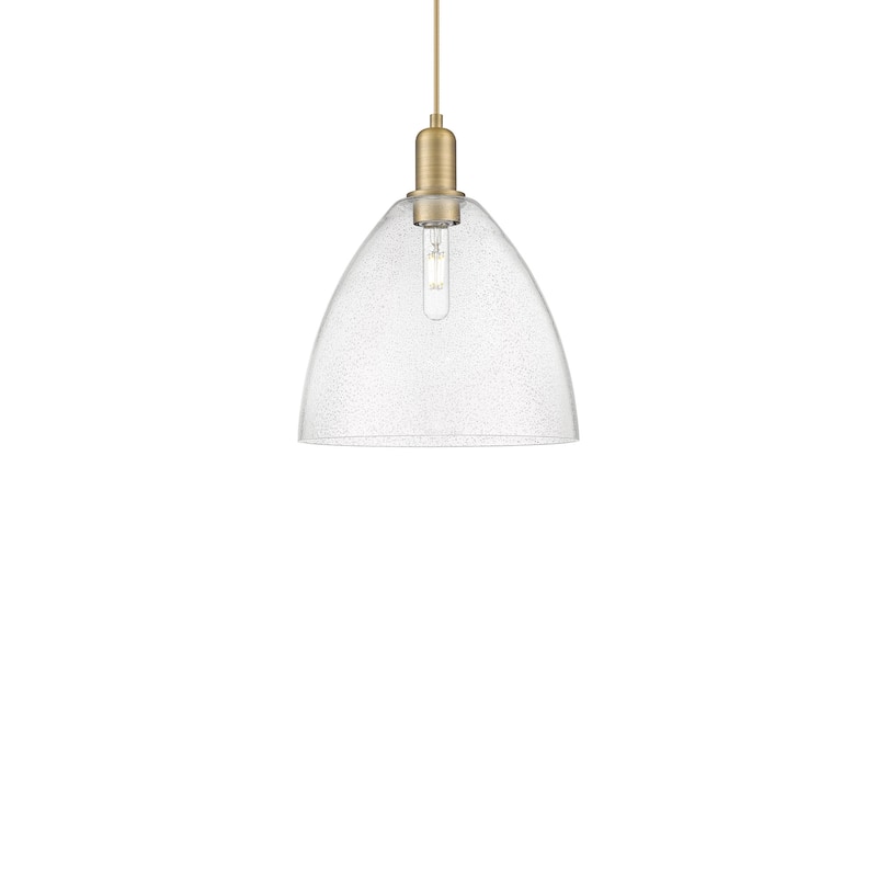 Innovations Lighting 716-1P-14-12 Bristol Pendant Bristol 12" Wide - Brushed Brass / Seedy