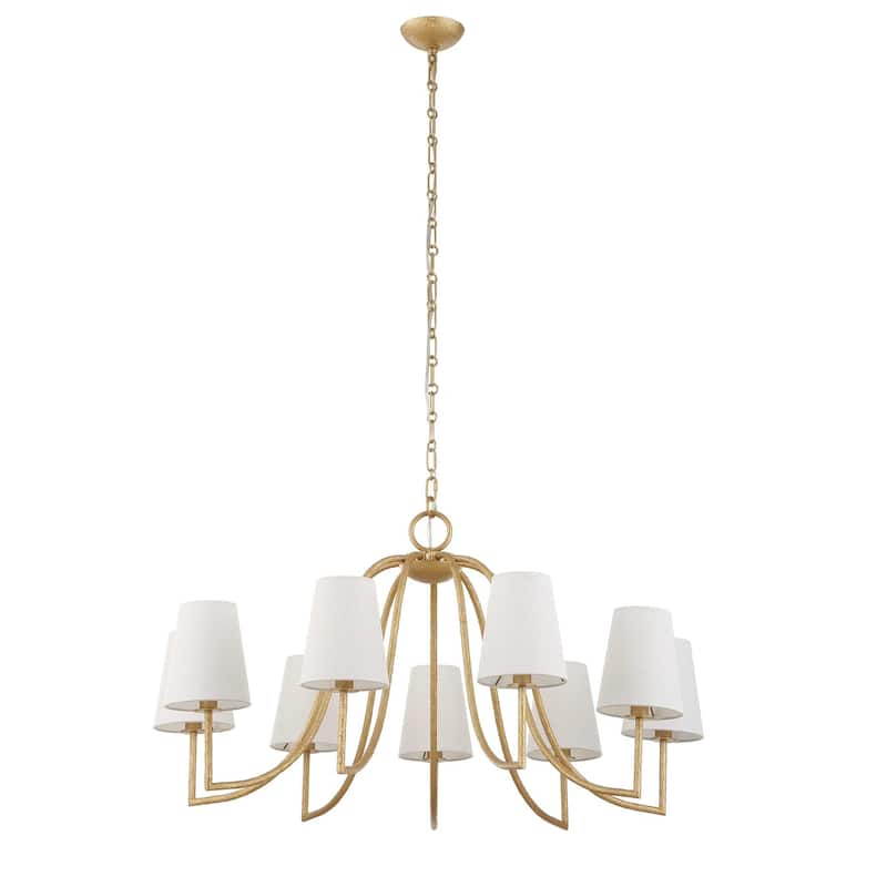 Uttermost Seville 9 Light Gold Chandelier - 42"W x 42"D x 21.625"H