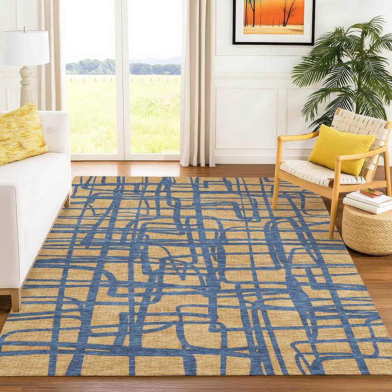Machine Washable Indoor/ Outdoor Modern Centurion Chantille Rug