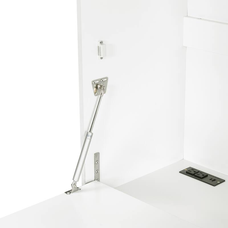 Roomfitters 69 Inch Multifunctional Kitchen Pantry Buffet with Foldable Workstation Desk