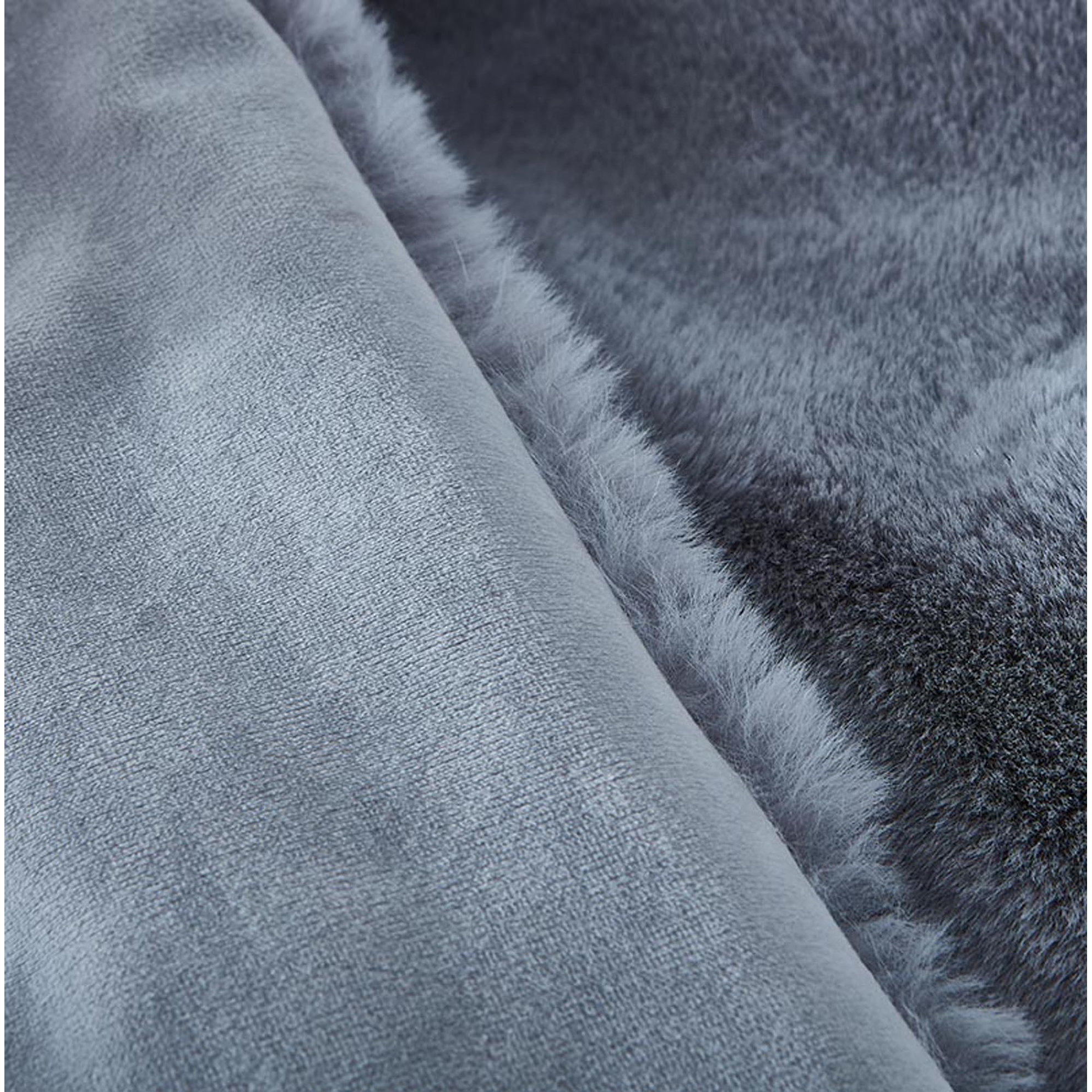 50 x 60 Luxury Faux Fur Throw Blanket Grey