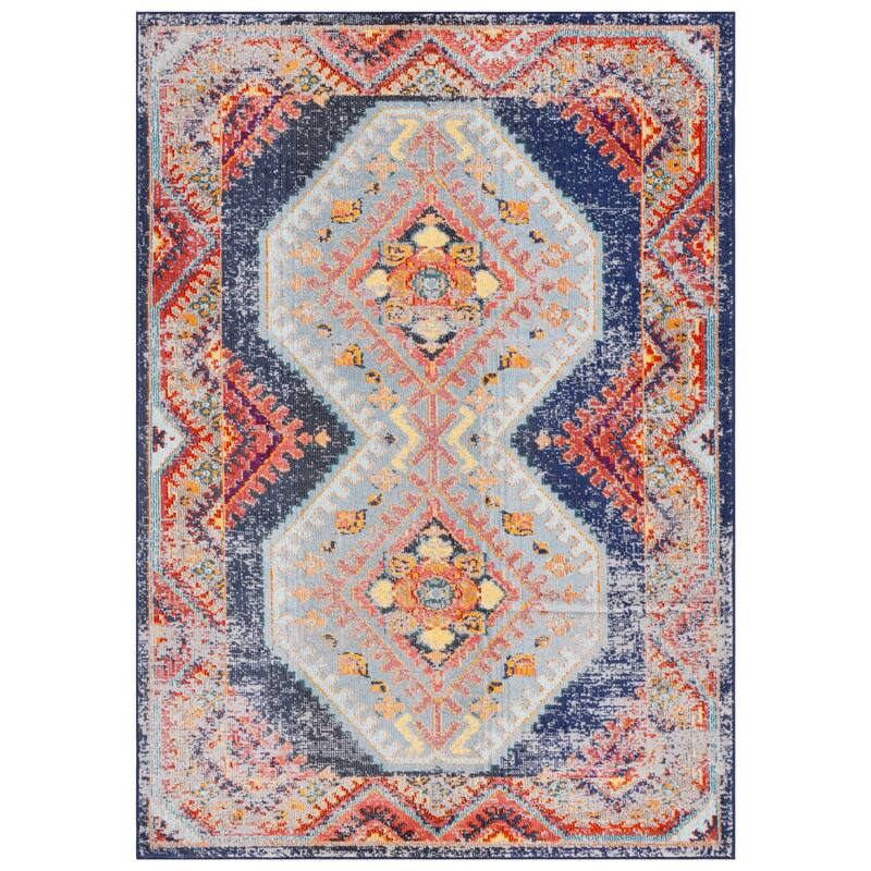 SAFAVIEH Monaco Renee Boho Southwestern Distressed Rug - 5'1" x 7'7" - Rust/Multi