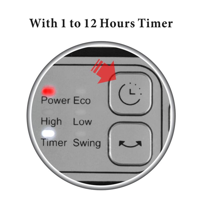 Optimus Portable Oscillation Ceramic Heater w/ Thermostat & LED