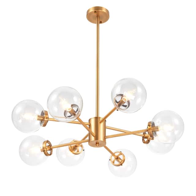 CO-Z Modern Brass 8-light Linear Sputnik Chandelier