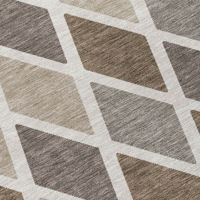 Machine Washable Indoor/ Outdoor Chantille Diamond Prism Rug
