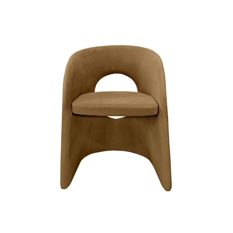 24 Inch Dining Chair, Art Deco Design, Jade Cushion, Tan Fabric Upholstery