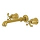 preview thumbnail 12 of 13, French Country 3-Hole Wall Mount Roman Tub Faucet Brushed Brass