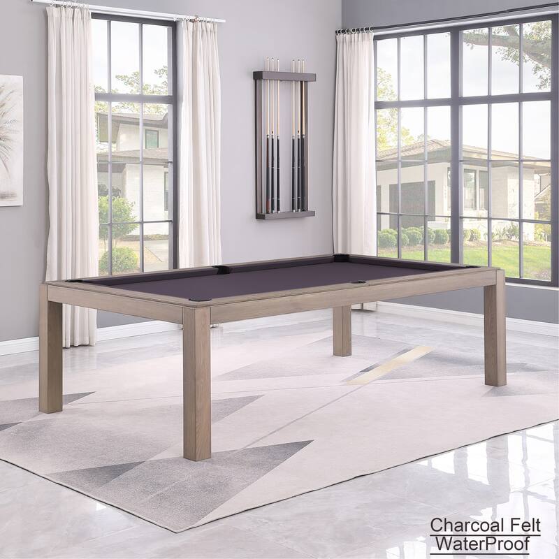 Olivia GreyWash Ash 8ft Billiard Slate Pool Table with dining top - Purple/Black