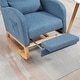 preview thumbnail 37 of 59, High back Upholstered Accent Rocking Chair Nursery Chair With Retractable Footrest