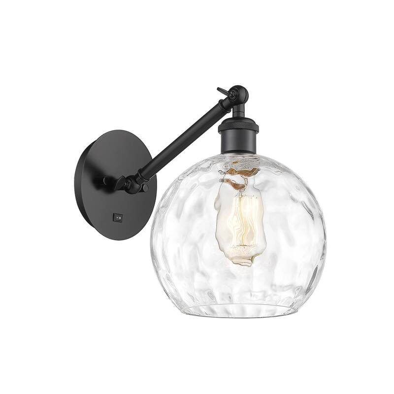 Innovations Lighting 317-1W-14-8 Athens Sconce Athens 14" Tall Wall - Matte Black / Clear Water Glass