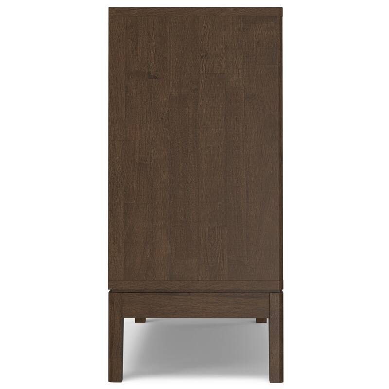 WYNDENHALL Pearson SOLID HARDWOOD 38" Wide Rectangle Modern 2 Door Sideboard Buffet/Storage Cabinet in Walnut Brown