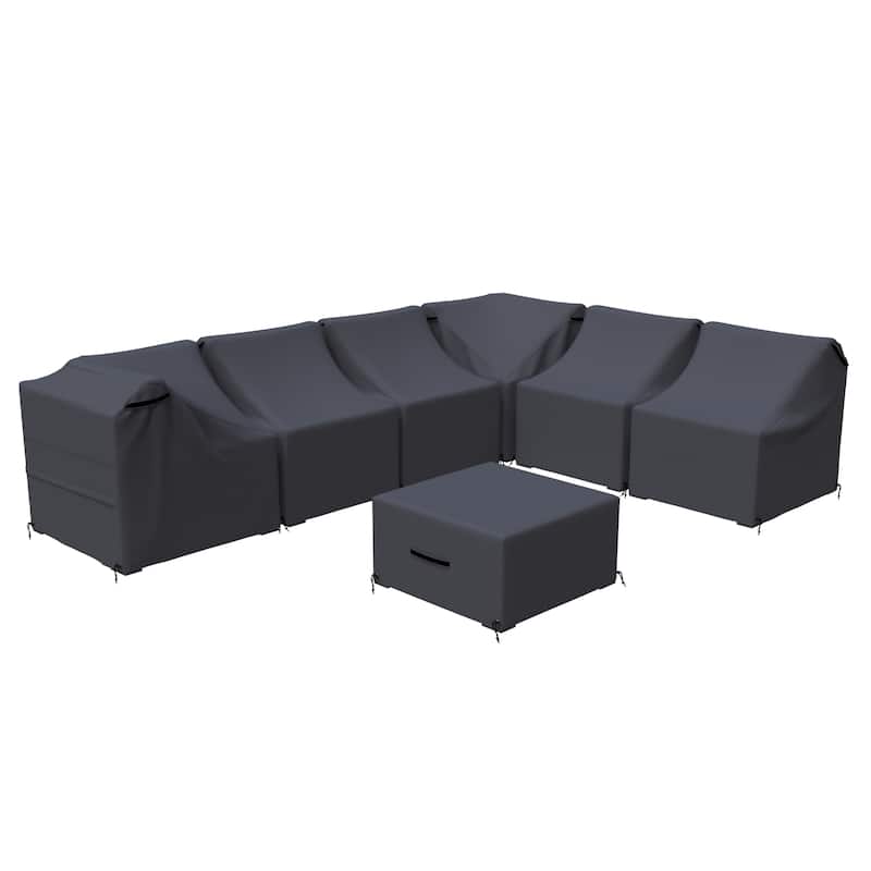 Forever Patio Waterproof Sectional Seating Group Furniture Cover Set ( Set of 7 ) - 33 x 29 x 29