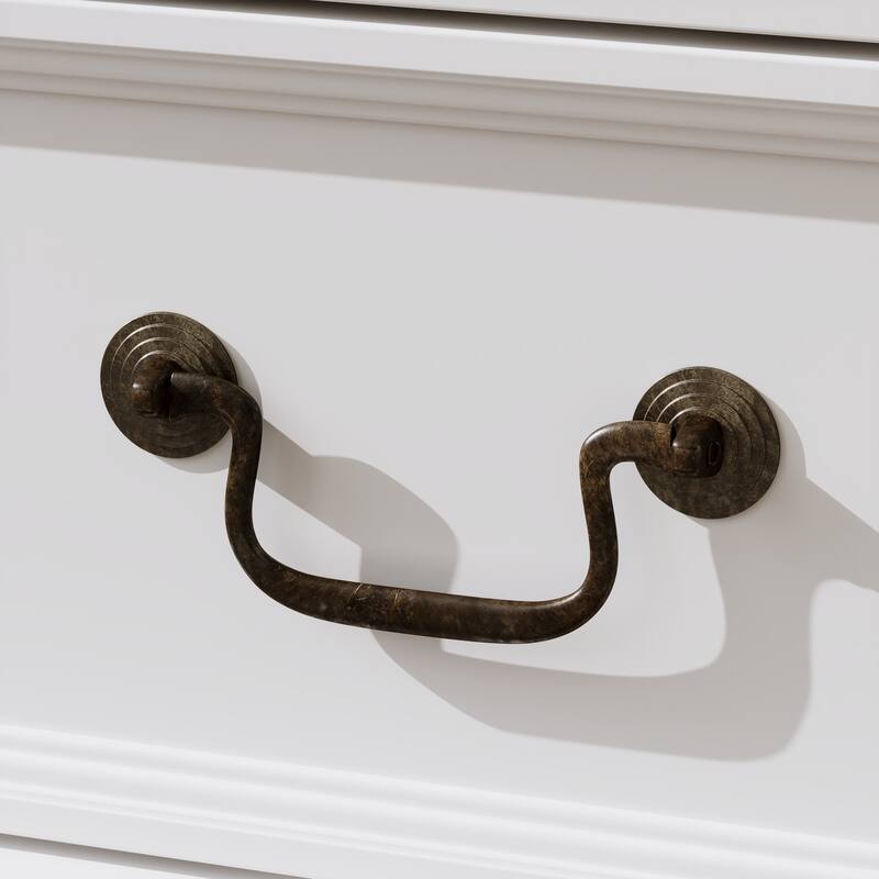 Glass Door Display Cabinet with Storage DrawersBookcase with Wooden Legs