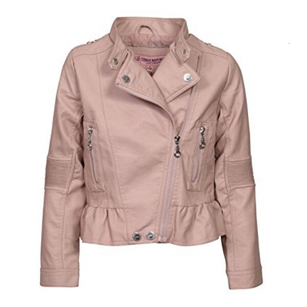 Shop Urban Republic Girls Pink Faux Leather Motorcycle Jacket Free
