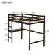 preview thumbnail 46 of 52, Twin Size High Loft Bed with Desk Underneath, Rubberwood Frame, Safety Guardrail and Ladder for Teens, Kids, Dorm or Bedroom