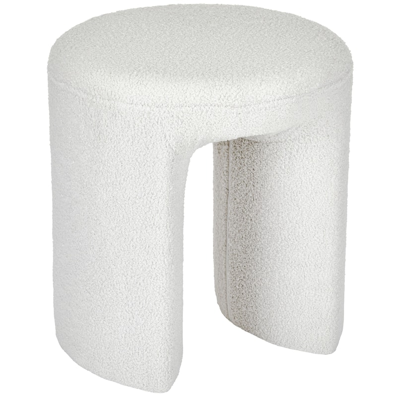 Plush Teddy Fabric Small Ottoman Foot Stool Vanity Stool for Bedroom