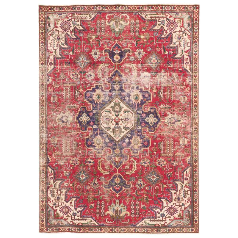ECARPETGALLERY Hand-knotted Antalya Vintage Red Wool Rug - 6'4 x 9'0