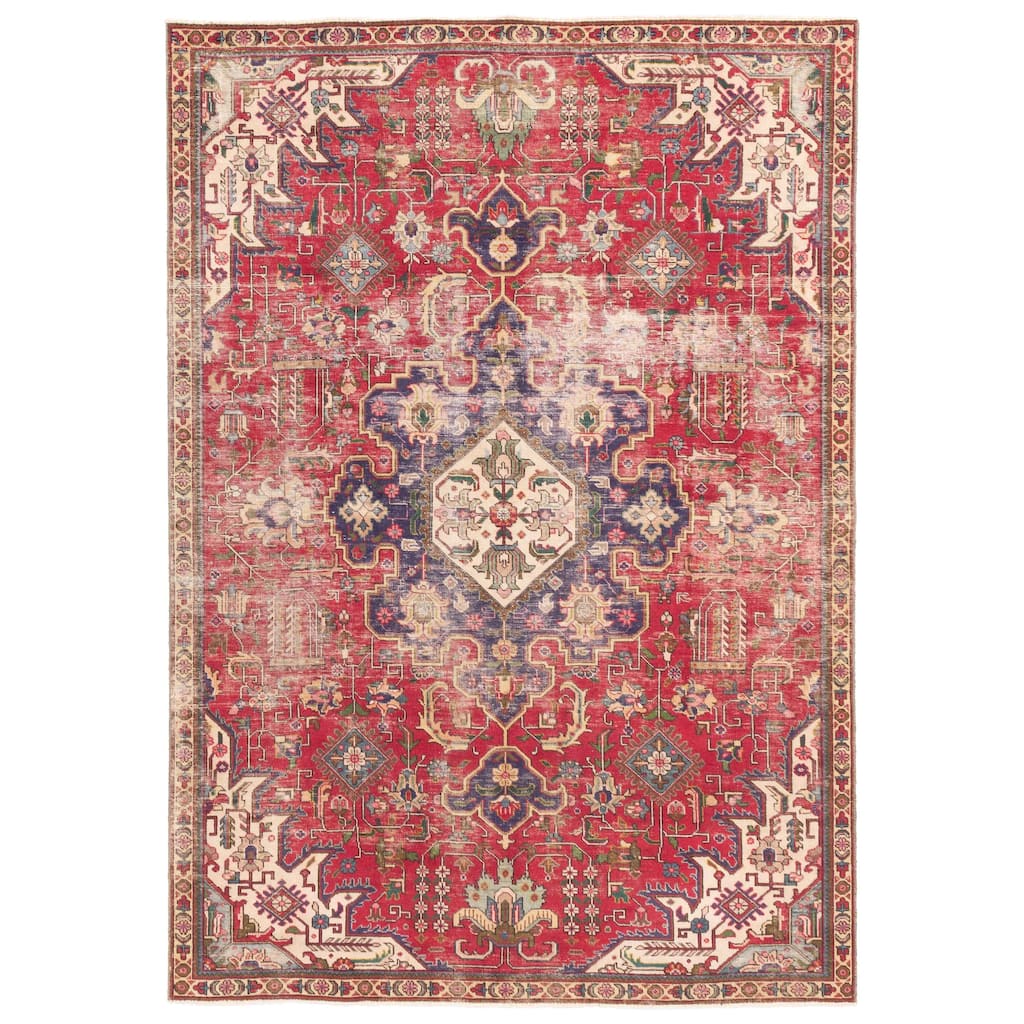 ECARPETGALLERY Hand-knotted Antalya Vintage Red Wool Rug - 6'4 x 9'0