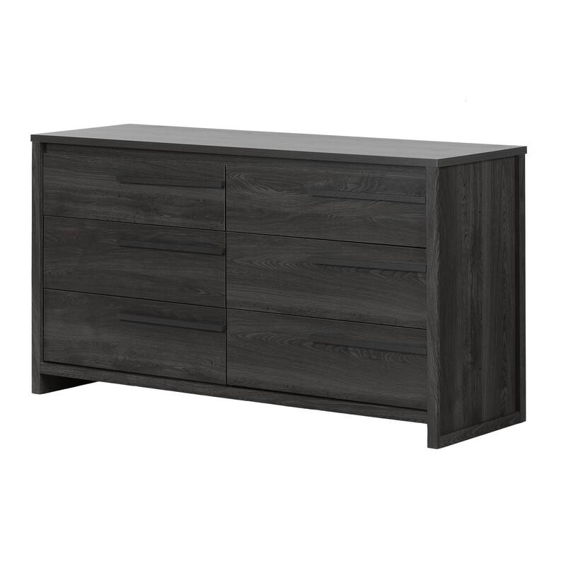 6-Drawer Gray Oak Dresser with Contemporary Hardware and Large Capacity Storage for Clothes and Linens