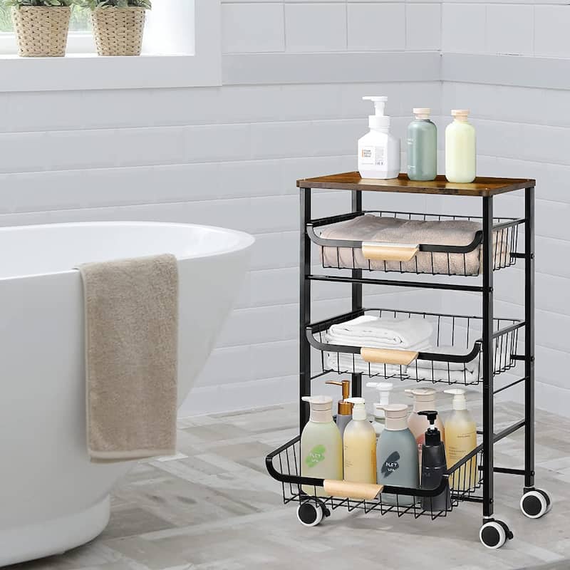 Kitchen Storage Rolling Cart on Wheels