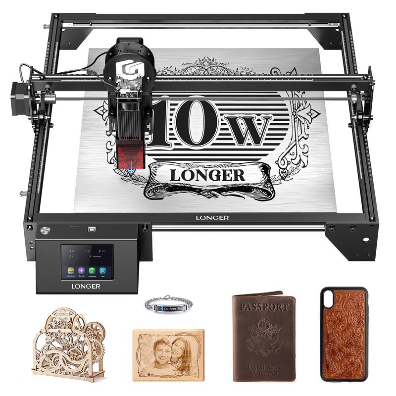 Ray5 0.06mm Laser Engraver Machine, 10W Laser Cutter, 10000mm/min - Black - Engraver