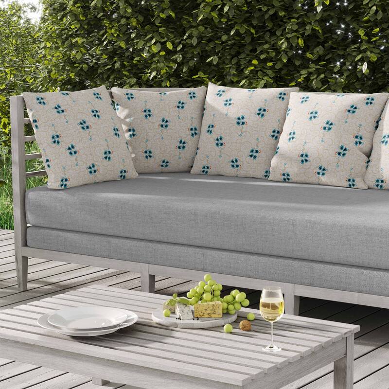 Orchid Artistry Indoor/Outdoor Reversible Throw Pillow White and Beige