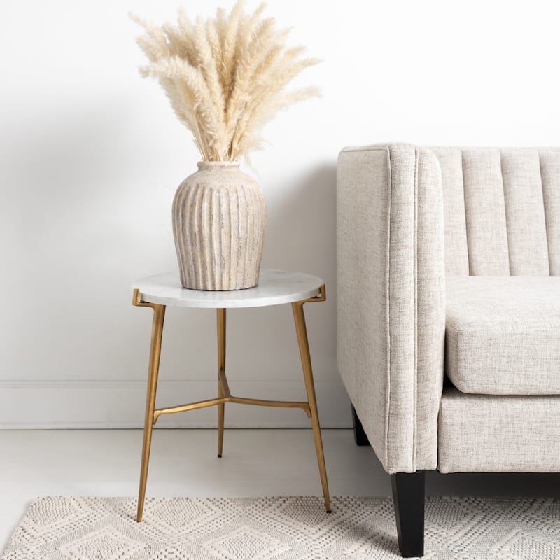 Chadton White/Gold Contemporary Glam Accent Table