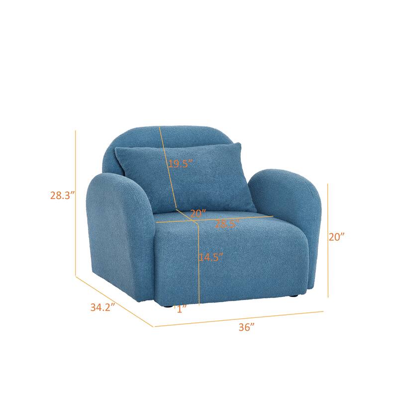 Teddy Fabric Lazy Sofa Chair