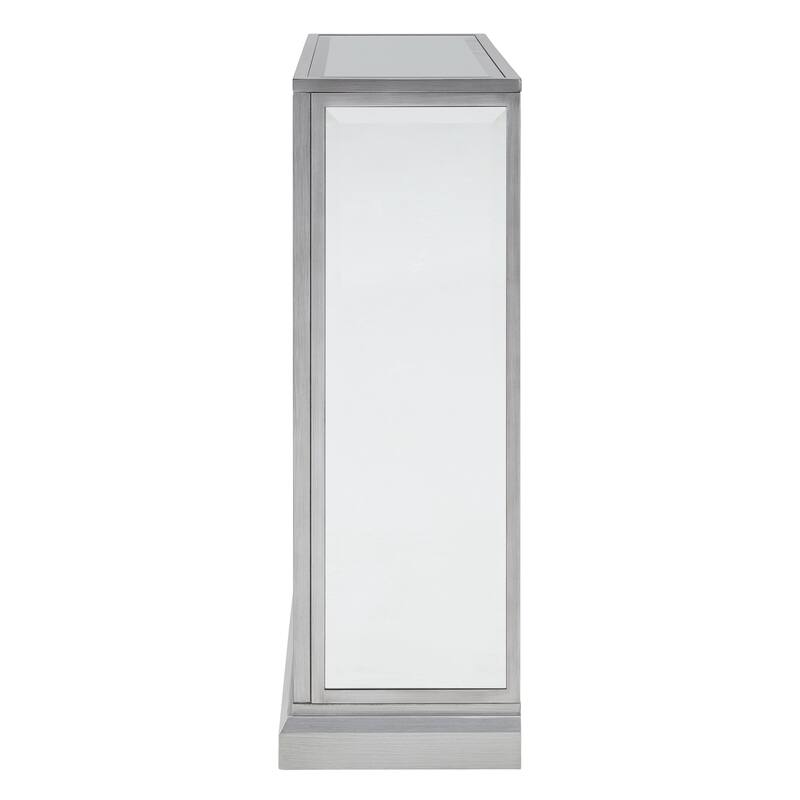 SEI Furniture Tranton Contemporary Color Changing Electric Fireplace with a Mirrored and Faux Marble Mantel