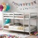 preview thumbnail 2 of 37, Twin over Twin Floor Bunk Bed, Low Height Design, Space-saving, White