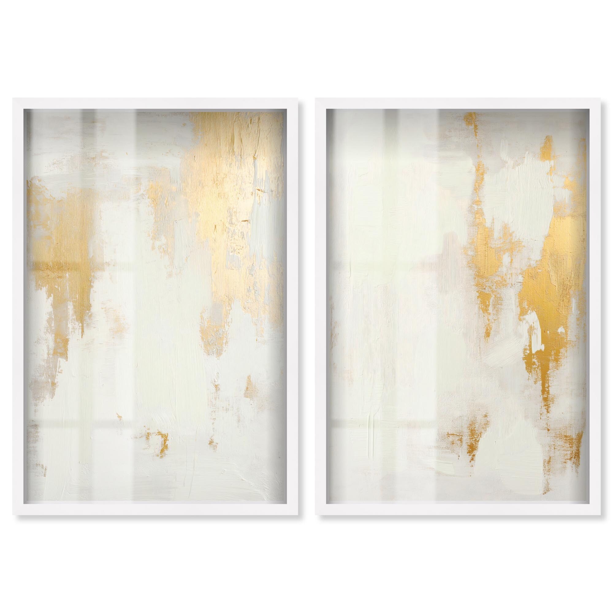 Golden Luxe Abstract Duo Set Shadowbox by Art Remedy