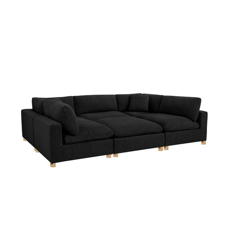 Best Quality Furniture 4-Piece Sectional Boucle Fabric