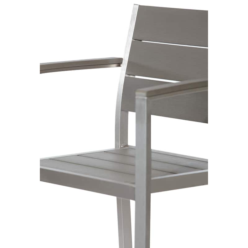 Kylo 18 Inch 4 Piece Outdoor Armchair, Polyresin Backs and Seats, Aluminum