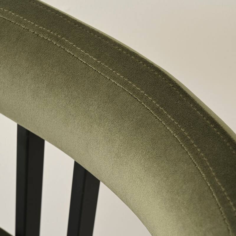 Modern Velvet Upholstered Dining Armchairs with Black Metal Legs (Set of 2/4/6)