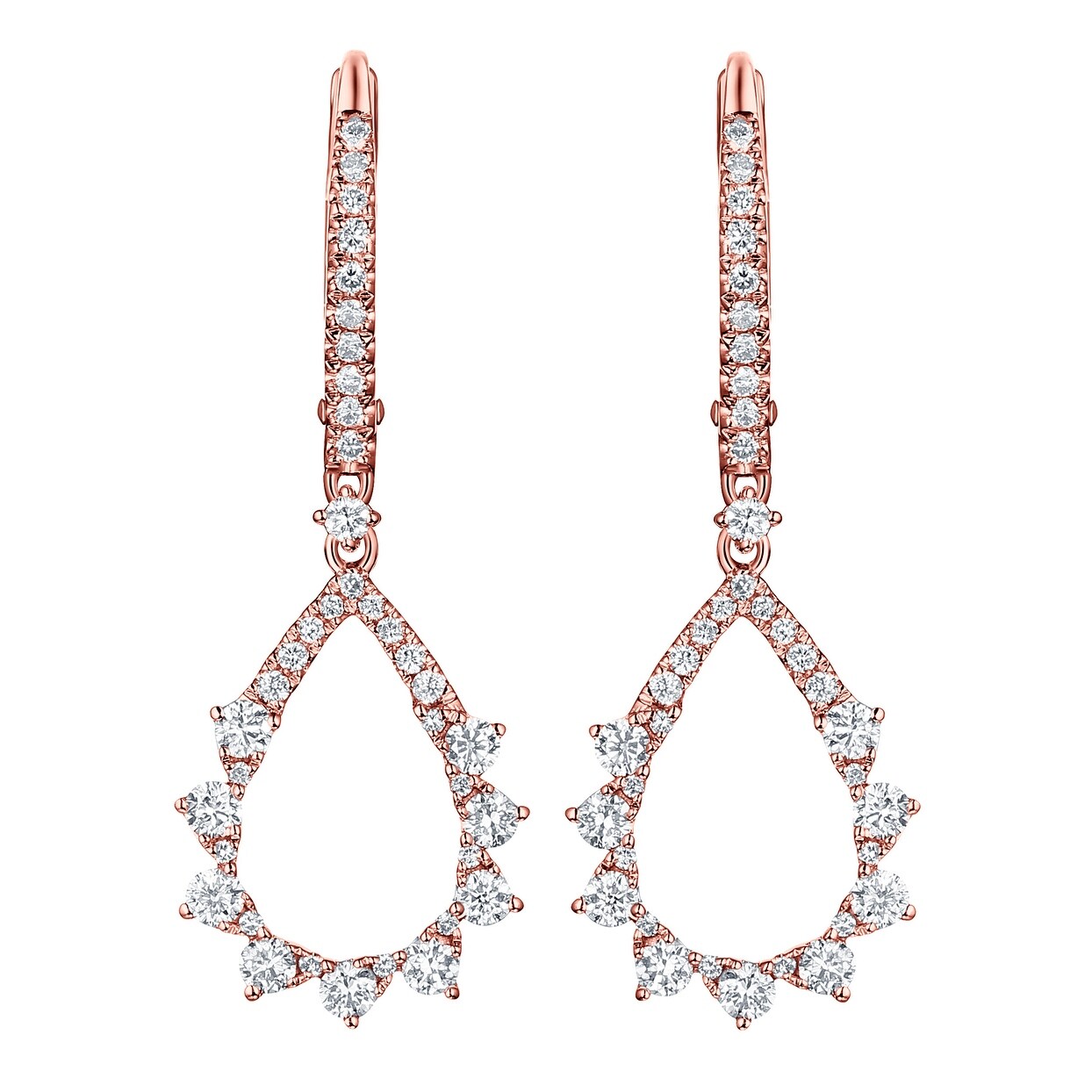 Prism Jewel Stylist Hoop Earrings 0.69Ct Round G-H//SI1 Natural White Diamond Designer Earrings